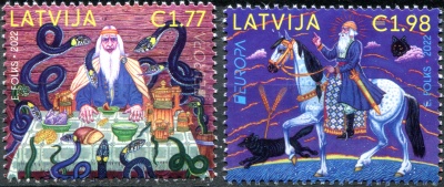 Латвия. 2022. Истории и мифы (Серия Почтовых марок. MNH OG)