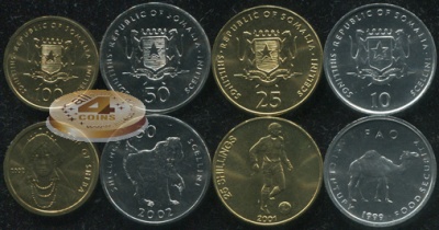 Сомали. Набор №6 (4 монеты) 1999-2002