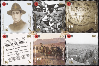 Новая Зеландия. 2016. Anzac Day. Мужество и решимость (Сцепка. MNH OG)