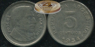 Аргентина. 5 центаво. 1954 (VF)