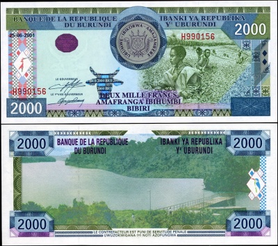 Бурунди. 2000 франков (Unc) 2001