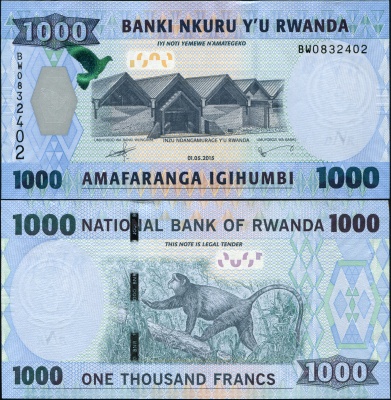 Руанда. 1000 франков (Unc) 2015