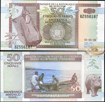 Бурунди. 50 франков (Unc) 1994