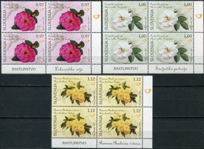 Словения. 2017. Флора Словении.Розы (Серия Квартблоков. MNH OG)