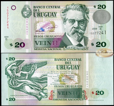 Уругвай. 20 песо (Unc) 2008