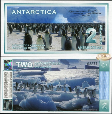 Антарктида. Банкнота 2 доллара. 01.03.1996. Unc. Бумага. Кат# P.NL