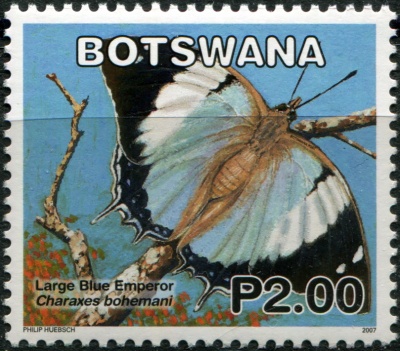 Ботсвана. 2007. Бабочки: Пикирующий бомбардировщик (Charaxes bohemani) (Почтовая марка. MNH OG)