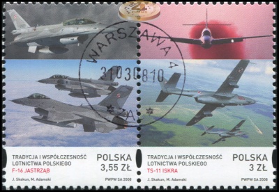 Польша. 2008. Польская авиация - традиции и современность (Сцепка. CTO Гашеная)