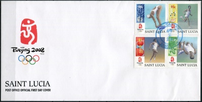 Сент-Люсия. 2008. XXIX Летние Олимпийские Игры, Пекин (Конверт Первого Дня. Mint)