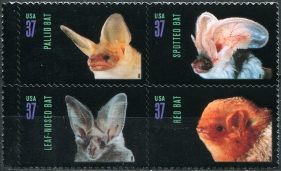 США. 2002. Американские летучие мыши (Сцепка. MNH OG)