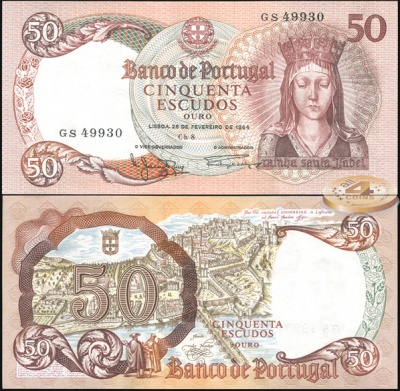 Португалия. 50 эскудо (Unc) 1964