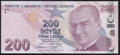 Турция. 200 лир (Unc) 2013