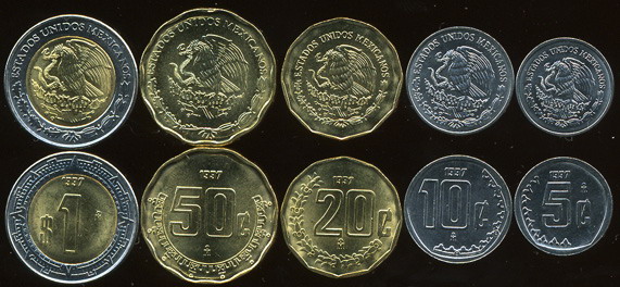 Мексика. Набор №2 (5 монет) 1997. 1 биметалл