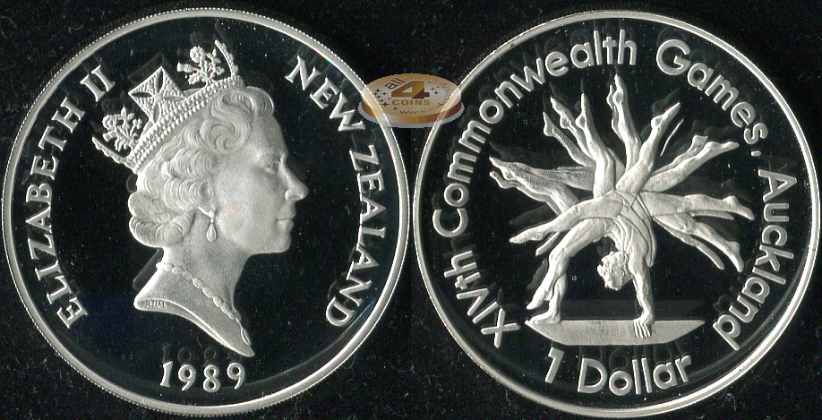 Новая Зеландия. 1 доллар. 1989 (Proof. Серебро)