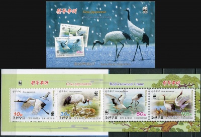 КНДР. 2014. Японский журавль (Grus japonensis) (Марочный буклет. MNH OG)