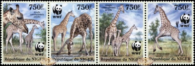 Нигер. 2013. Западноафриканский Жираф [Giraffa camelopardalis] (Сцепка. MNH OG)