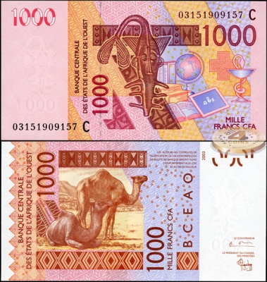 Буркина Фасо (КФА Запад). 1000 франков (Unc) 2003