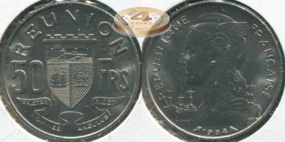 Реюньон. 50 франков. 1964 (Unc)