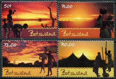 Ботсвана. 2001. Восходы и заходы солнца (Серия Почтовых марок. MNH OG)