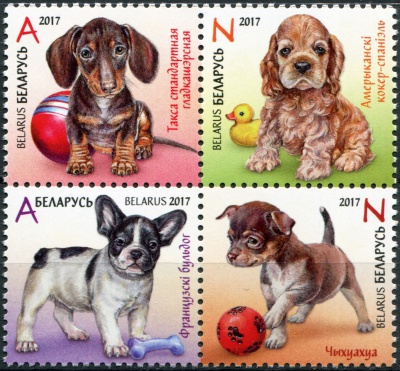 Беларусь. 2017. Щенки (Квартблок. MNH OG)