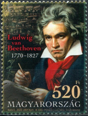 Венгрия. 2020. 250-летие со дня рождения Людвига ван Бетховена (1770-1827) (Почтовая марка. MNH OG)