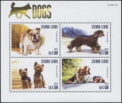 Сьерра-Леоне. 2015. Собаки (М.Лист. MNH OG)