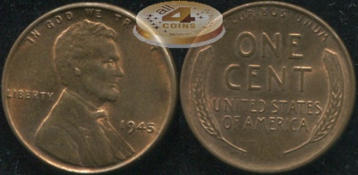 США. 1 цент. 1945 (Unc)