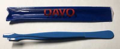 Пинцет DAVO Blue 12 см, с прямой лопаткой (DAVO)