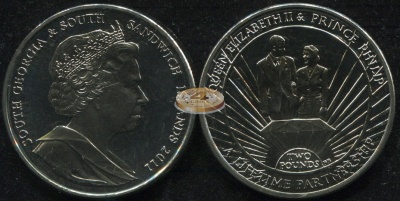 Южная Георгия и Южные Сандвичевы о-ва. 2 фунта. 2011 (Unc)