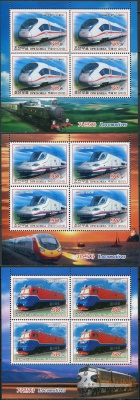 КНДР. 2012. Локомотивы (Серия Малых листов. MNH OG)