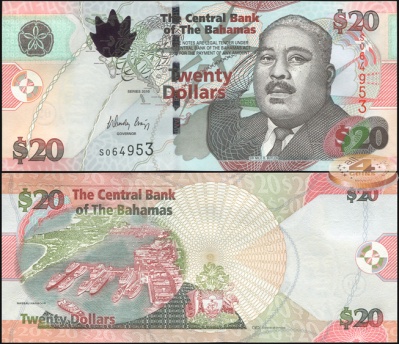 Багамские о-ва. 20 долларов (Unc) 2010