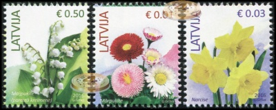 Латвия. 2016. Цветы (Серия. MNH OG)
