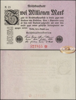 Германия (Веймарская респ.). 2 000 000 марок (Unc) 1923