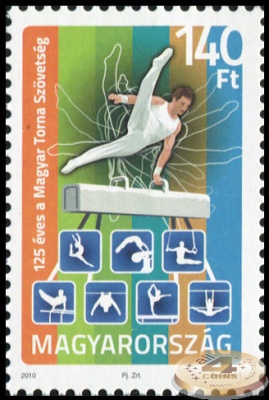 Венгрия. 2010. 125 лет Венгерской Федерации Гимнастики (Почтовая марка. MNH OG)