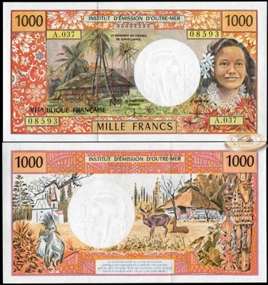 Французская Полинезия. 1000 франков (Unc) 1996