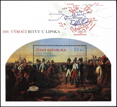 Чехия. 2013. 200 лет со дня Битвы под Лейпцигом (Блок. CTO Гашеная)
