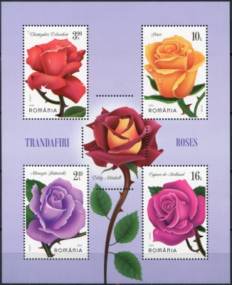 Румыния. 2022. Цветы. Розы (Почтовый блок. MNH OG)