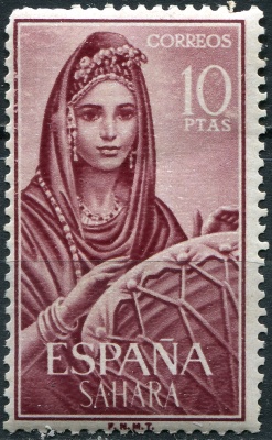 Испанская Сахара. 1964. Кочевники. Барабанщики (Почтовая марка. MNH OG)