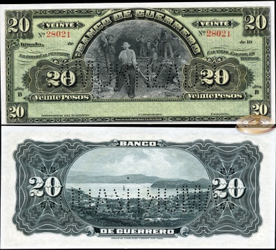 Мексика (Гуерреро). 20 песо (Unc) 1914