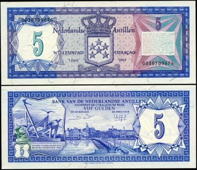 Нидерландские Антильские острова. 5 гульденов (Unc) 1984