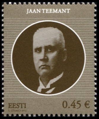 Эстония. 2012. Яан Теэмант (1872-1941) (Почтовая марка. MNH OG)