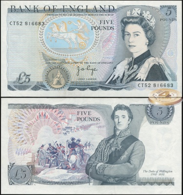 Великобритания (Англия). 5 фунтов (Unc) 1973