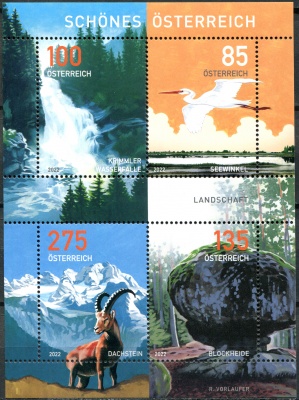 Австрия. 2022. Прекрасная Австрия (Почтовый блок. MNH OG)