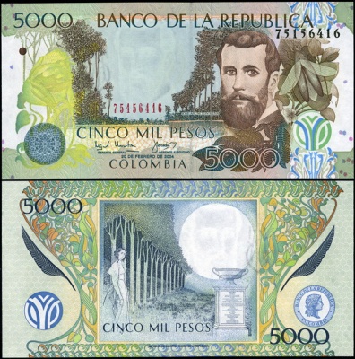 Колумбия. 5000 песо (Unc) 2004