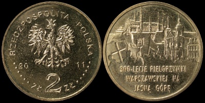 Польша. 2 злотых. 2011 (Unc) 300-летие Варшавского Паломничества к Ясной Горе