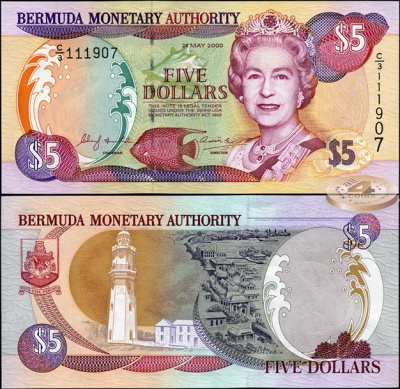 Бермудские о-ва. 5 долларов (Unc) 2000