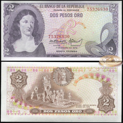 Колумбия. 2 песо (Unc) 1973