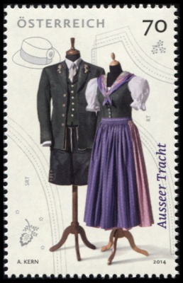 Австрия. 2014. Костюмы земли Аусзеер-Ланд (Почтовая марка. MNH OG)