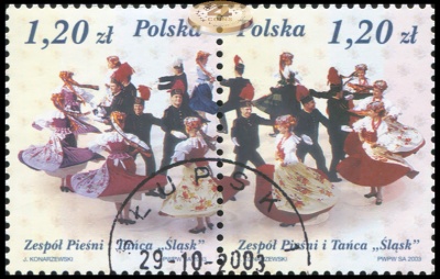 Польша. 2003. 50 лет фестивалю Песни и Танца Śląsk (Сцепка. CTO Гашеная)