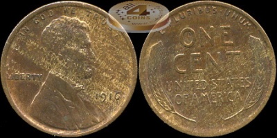 США. 1 цент. 1916 (aUnc+)